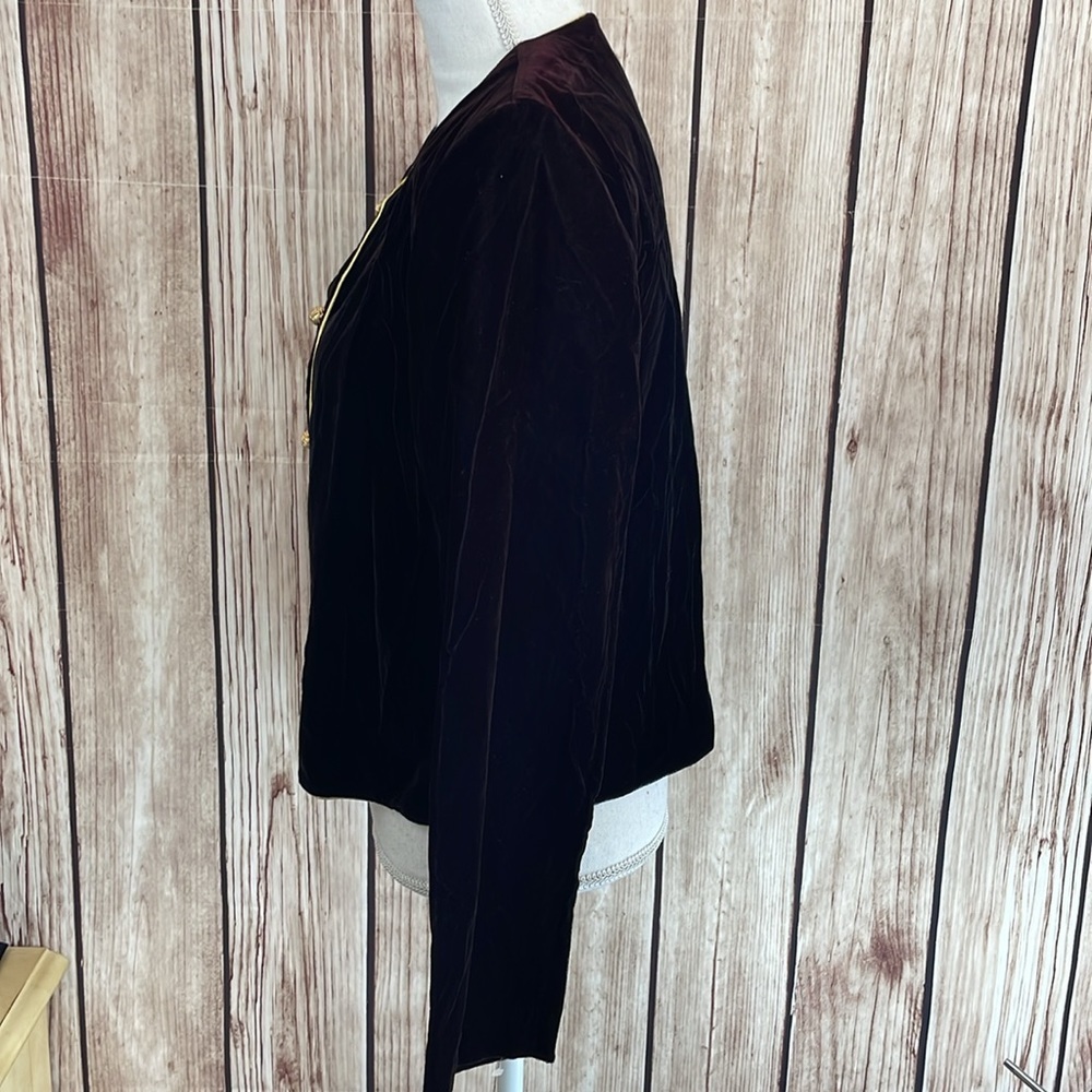 Norton McNaughton Vintage Velvet Jacket w/Gold Buttons and Accents - Size 8 - Picture 4 of 7